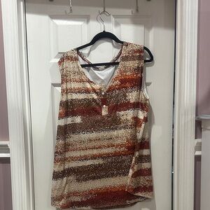 Source Unknown Earthy Tones Sleeveless Blouse